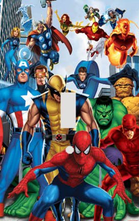 Comic Book Superstars Decorative Switchplate Cover