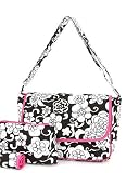 Belvah Quilted Floral Print Messenger Diaper Bag 3pc Set (Pink/Black) 51nOcWe9t9L. SL160 Belvah Quilted Floral Print Messenger Diaper Bag 3pc Set (Pink/Black)
