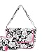 Belvah Quilted Floral Print Messenger Diaper Bag 3pc Set (Pink/Black)