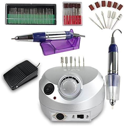 Jayu Attractive White Professional Electric Acrylic Nail Drill File Buffer Bits Manicure Pedicure Kit for Acrylics, Gels, Natural Nails,30,000rpm, Fashionable, Convenient and Practical
