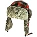 Men's Winter Faux Fur Plaid Check Thick Trooper Trapper Ski Aviator Hat Red
