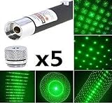 IMAGE OF 5 In 1 Green Beam Laser Pointer Pen 5mw With Batteries (TD-GP-17B)