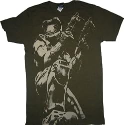 Halo 3 Spartan Posterized T-shirt Military Green