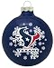HOUSTON TEXANS (2 5/8 In Diameter) Glass Logo CHRISTMAS ORNAMENT (Snowflake Design)