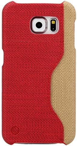 Samsung Galaxy S6 case, JustOla [J-Fab Series] Wallet Card Slot, Slim, Perfect fit, Scratch Protection with Vibrant Trendy Color for Samsung Galaxy S6 card case cover (2016) - Red