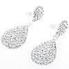Paar 5cm Ohrstecker Strass Ohrh�nger Stecker Versilbert