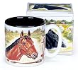 Horse Themed Coffee Gift Mug with Black and Brown Horses