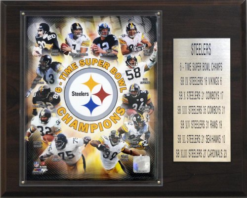 NFL Steelers 6 Time Super Bowl Champions Plaque