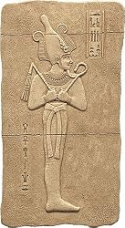 Osiris Holding Crook and Flail Egyptian Relief, Stone