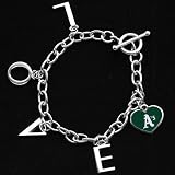 MLB Touch by Alyssa Milano Oakland Athletics Ladies Love Chain Charm Bracelet