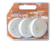 Connect-it Smoke Alarm Battery-operated Alarm Test Button Low Charge Warning Ref ES120 [Pack 3]
