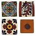 Hand Painted Talavera Mini Magnetic Tiles, Assorted Set of Three