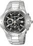 Seiko Men's SNAD53 Coutura Alarm Chronograph Silver-Tone Black   Dial Watch
