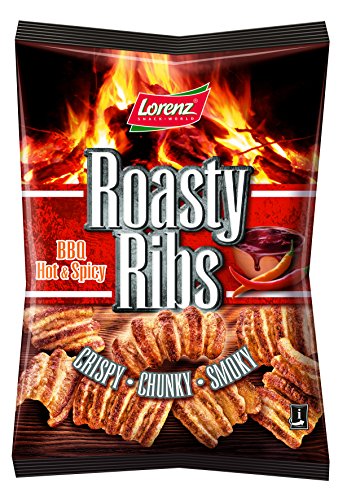 Lorenz Snack World Roasty Ribs Barbeque Hot und Spicy, 10er Pack (10 x 60 g)