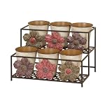 Buy Daisy 2 Tier Metal Planter Stand With 6 Planters by Asher Home Decorators