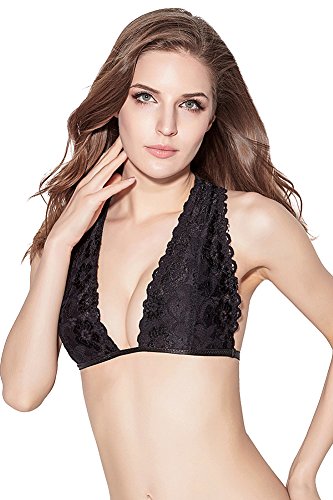 InsBuy Women's Lace Bralette Soft Unlined T-back Wirefree Bra