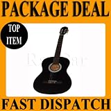 4/4 Full Size 39” Black Beginner Classical Acoustic Guitar Pack Package Outfit Nylon String – Includes Strap, bag, Set of strings, pick, pitch pipe and FREE DVD *NEW*