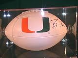 Ray Lewis Signed Autographed Football Baltimore Ravens Coa + Hologram W/football Holder