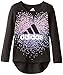 adidas Little Girls' Long Sleeve Girly Tee Shirt, Black/Pink, 5