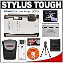 Olympus Stylus TOUGH-6000 Shockproof & Waterproof Digital Camera (White) + 2GB xD Card + Spare Li-50B Battery + Case + Cameta Bonus Accessory Kit