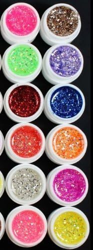 Hotenergy 36 Pots Shiny Colors Decor UV Gel Nail Art Tips Shiny Cover Extension Manicure