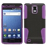Black Purple 2 in 1 Hybrid Rubber Plastic Skin Case Cover for Samsung Infus ....