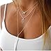 DDLBiz Women Bang Bang Multilayer Pendant Chain Statement Necklace
