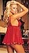 Moonight Sexy Lingerie Babydoll with G-string Thong (5XL, Red)