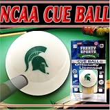 Michigan State Spartans NCAA Logo Billiards Pool Cue Ball w/ Wood Display Stand