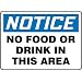 Accuform Signs, Notice No Food Or Drink In This Area, 7" X 10", Adhesive Vinyl