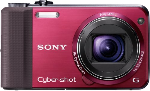 Sony DSC-HX7VR Digitalkamera (16 Megapixel, 10-fach opt. Zoom, Full HD Videoaufnahme, GPS, 7,6 cm (3 Zoll) Display, bildstabilisiert) rot