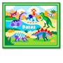 Olive Kids Dinosaurland Large Framed Art- Light Green Frame
