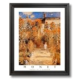 Claude Monet Girl Woman Sunflower Garden Landscape Home Decor Wall Picture Black Framed Art Print