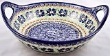 Polish Pottery Deep Bowl w/handles 12.5 diameter x 4.5 High