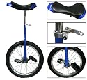 New Deluxe 16" Inch Unicycle Uni-cycle Unicycles Wheel Cycling Chrome Blue Color