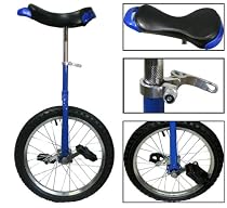 New Deluxe 16" Inch Unicycle Uni-cycle Unicycles Wheel Cycling Chrome Blue Color