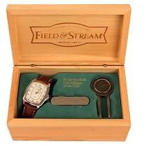 Field and Stream Men Leather Watch, Pocket Knife and Golf Divot Tool & Marker Gift Set