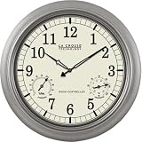 La Crosse Technology WT-3181PL 18 inch Atomic Outdoor Clock with Temperature & Humidity