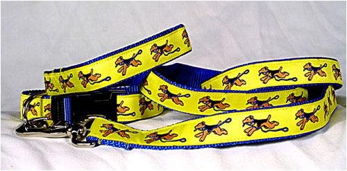 Designer Airedale Dog Leash - Red Airedale Leash- Four Feet Long - Made in USA