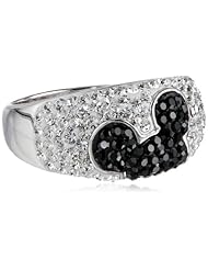 Disney Hidden Mickey Black and White Crystal Ring