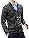 Allegra K Men Shawl Collar Straight Pockets Front Knit Cardigan Dark Gray S