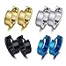 Areke Mens Stainless Steel Huggie Earrings For Men Unisex Valentine's Day Small Hoop Ear Rings (4 Pairs)
