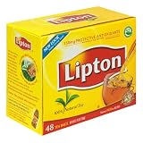 Lipton 100% Natural Tea, Tea Bags, 48-Count Boxes (Pack of 12)