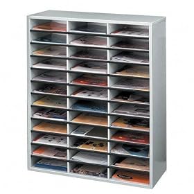 Fellowes 25061 Literature Organizer, Laminate Shell, 36 Letter Size Compartments, Dove... by Fellowes