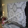 Hand Crochet Lace Silk Ribbon Embroidery Table Cloth33"X33"