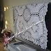 Hand Crochet Lace Silk Ribbon Embroidery Table Cloth33"X33"