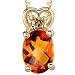 Distinctively Pretty 0.75 cts Oval Checkerboard Citrine Diamond Pendant 14Kt Yellow Gold