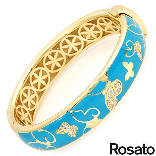 Rosato Gold Plated Silver 1.25 CTW Cubic Zirconia Ladies Bracelet. Length 7 in. Total Item weight 48.4 g.