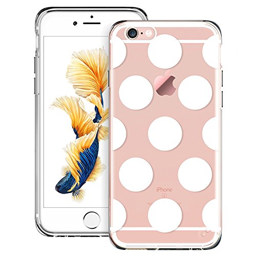 iPhone 6s, iPhone 6s Case, iPhone 6s Case clear, iPhone 6 Case Hybrid [One Piece], ESR Soft Silicone Bumper+ Hard Plastic Back Cover [Slim Fit ] Case for 4.7 inches iPhone 6s / 6 (Polka Dots)