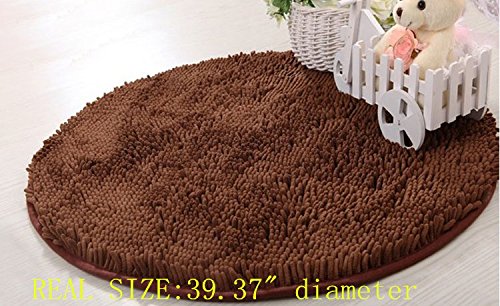 Luxbon Approx. 39.37inch Diameter Chenille Wholesales Color Coffee Soft/smooth/flexible Carpet/mat/rug Floor/ Bedroom/living Room/bathroom/kitchen/area/home Decoration
